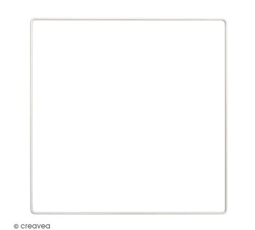 Anneau en métal carré - blanc - 25 cm