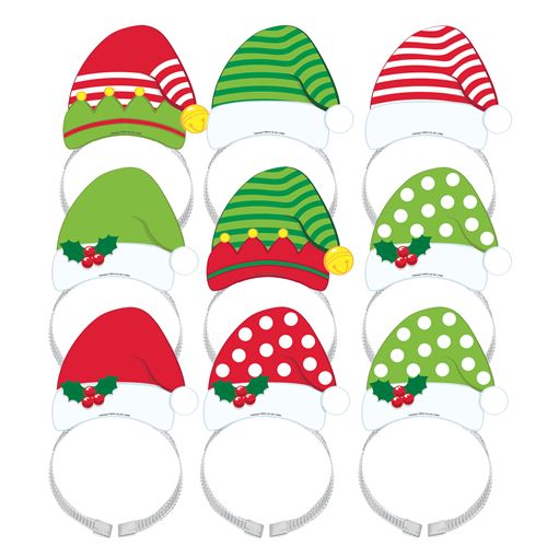 Amscan diadème Père Noël vert / rouge / argent taille unique 9 pièces