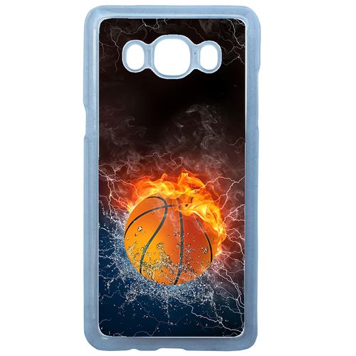 Coque Ballon De Basket Eau Et Feu Compatible Galaxy J7 2016 Transparent