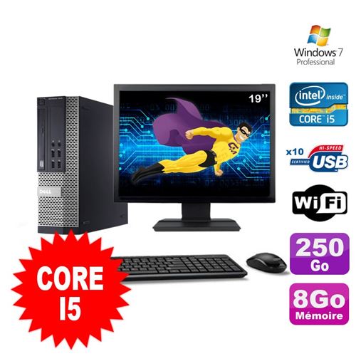 Pc dell optiplex 990 sff i5-2400 3.1ghz 8go 250go dvd wifi w7 ecran 19' État correct -  reconditionné disponible sur Fnac