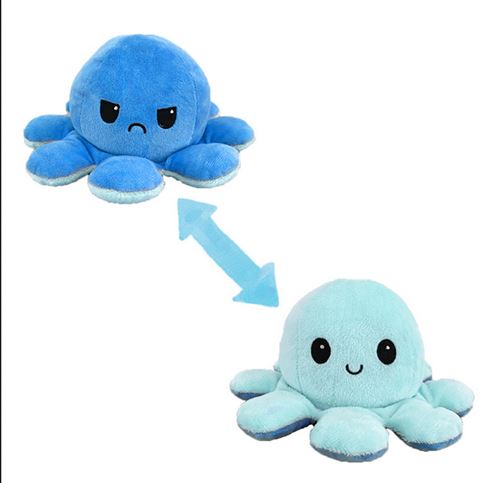5 12 Sur Animal En Peluche Bebe Poulpe Recto Verso Qui Peut Etre Retourne Cm Bleu Fonce Bleu Clair Animal En Peluche Achat Prix Fnac