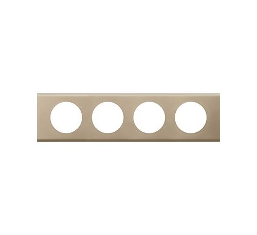 Plaque métallique Céliane - Nickel velours - Quadruple horizontale / verticale 71mm