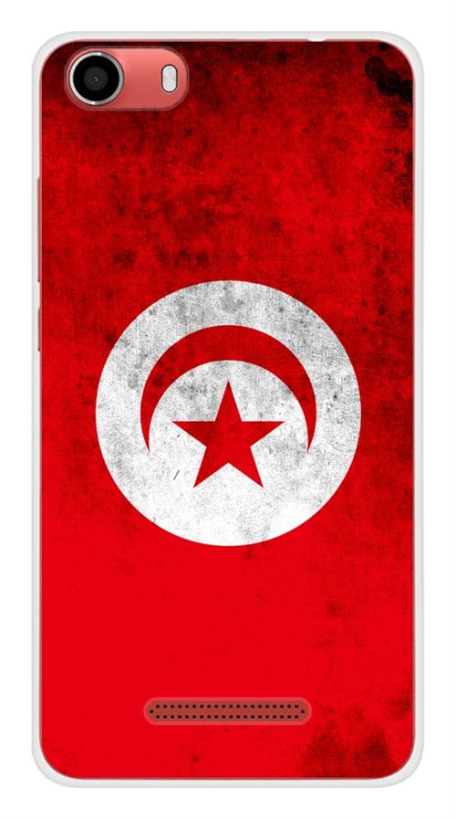 Coque en silicone imprimée compatible Wiko Lenny 2 Drapeau Tunisie
