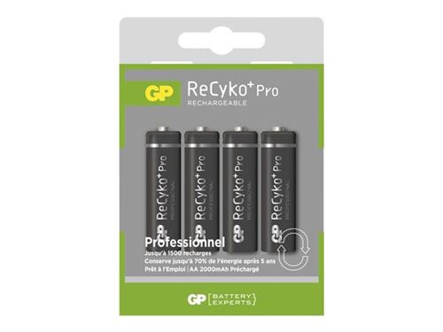 GP ReCyko+ Pro 210AAHCBE-2FRB4 - Batterie 4 x type AA - NiMH - (rechargeables) - 2000 mAh