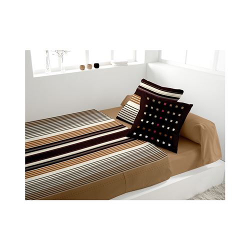 Parure de lit en percale BRAVO chocolat