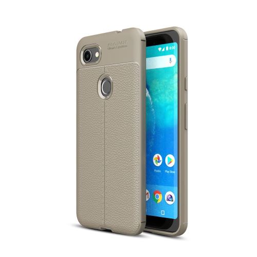 Coque en TPU litchi gris pour votre Google Pixel 3 XL Lite