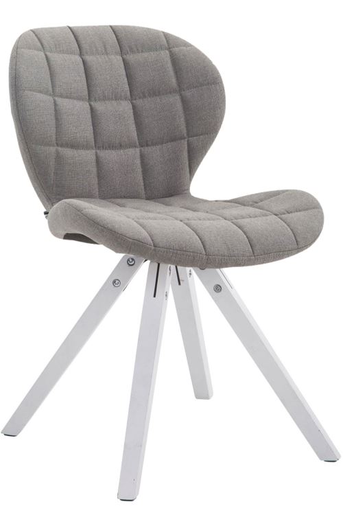 Chaise visiteur Alyssa tissu piètement en bois carré , Gris clair/Bois de chêne Blanc