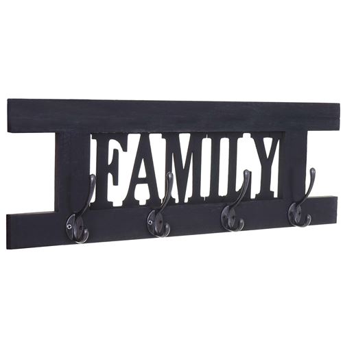 Garderobe murale MENDLER HWC-C60 Family shabby chic 60x21cm gris foncé