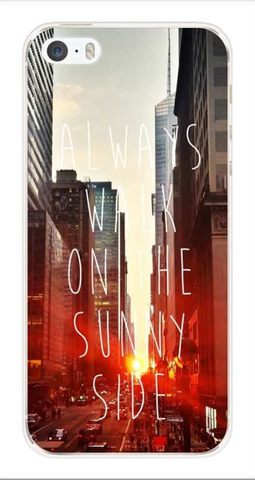 Coque en silicone imprimée compatible iPhone 5 iPhone 5S Sunny side