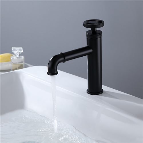Robinet mitigeur lavabo salle de bain style rétro - Noir
