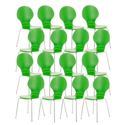 Lot de 16 chaises empilables en bois Diego , Vert