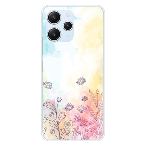 Coque en silicone imprimée compatible Xiaomi Redmi 12 4G Redmi 12 5G Watercolor flowers