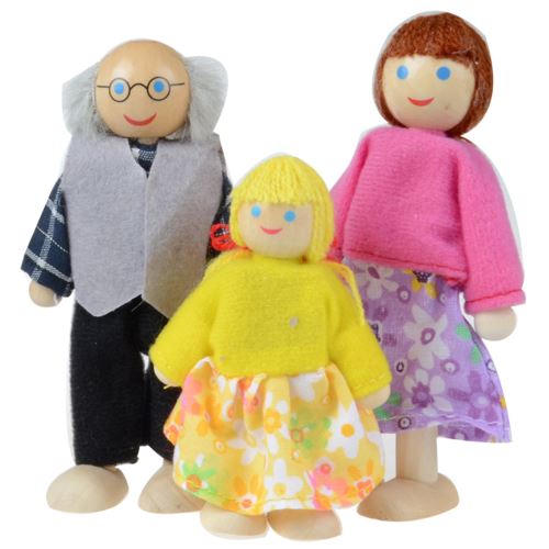 Riisoyu Famille de Poupée en Bois, Lot de 12 Mini Articulées Marionnettes Personnage Maison de Poupee Dolls de Jeu de Simulation Familiale Meubles Miniatures Cadeau De Jouets pour Enfants