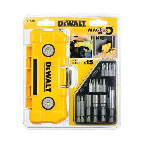 Coffret Mag Box Magnétique avec Embouts De Vissage 25 Mm et 50 Mm - 15 Pièces - Dewalt - Dt7918-Qz