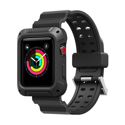 Bracelet en silicone cadre souple noir pour votre Apple Watch Series 4 40mm