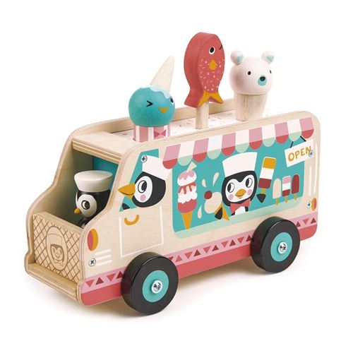 Tender Toys chariot à crème glacée Penguin wood junior 6-pièces