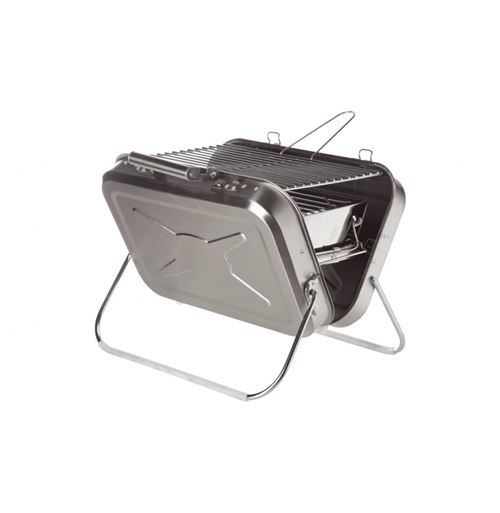 Barbecue de voyage - 40 x 31,5 x 32 cm - Inox - Gris