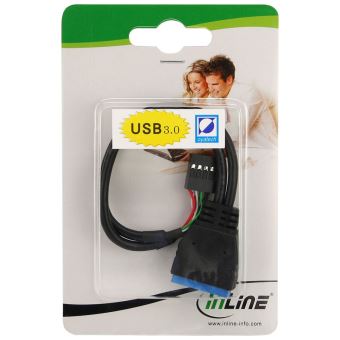 InLine® USB 2.0 à 3.0 interne En-tête USB 2.0 vers USB 3.0 interne 0,15 m -  Câbles USB - Achat & prix