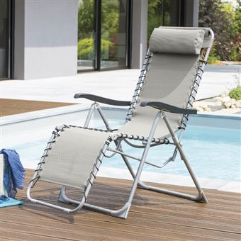Fauteuil Detente D Exterieur Hesperide Silos Gris Galet Mobilier De Jardin Achat Prix Fnac