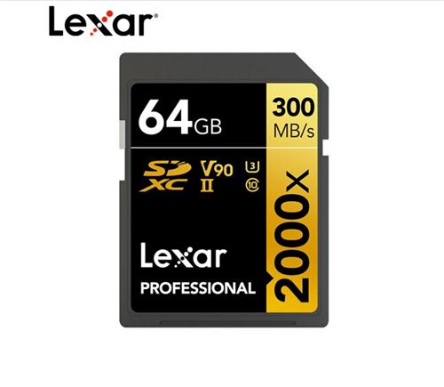 Carte Mémoire Lexar Professional 2000x 64G -Noir+Jaune