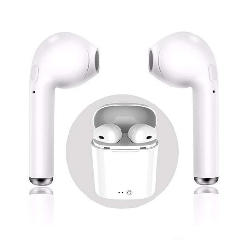 INECK® Écouteurs bluetooth sans fil, casque audio avec station de recharge (Blanc)