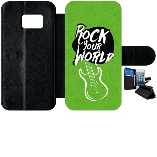 Etui À Rabat Samsung Galaxy S7 Rock Your World Fond Vert