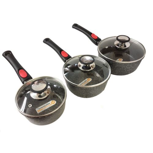 3 casseroles et faitout 28 cm en pierre manches amovibles,induction,antiadhésive, Espace cuisine