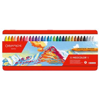 Pastels à la cire - Permanent - Caran d'Ache - Neocolor I - Boîte de 30 couleurs - 1