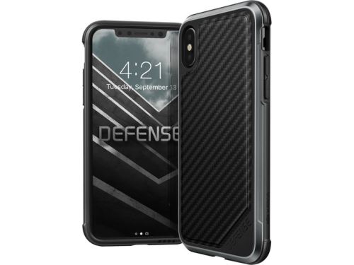 X-Doria Defense Lux - Coque de protection pour téléphone portable - aluminium, polycarbonate - Noir fibre de carbone - pour Apple iPhone X