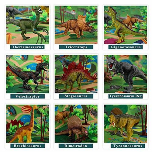 Figurines de Dinosaures avec Tapis de Jeu,Dinosaure Enfant Jouet 3