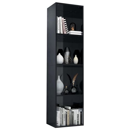 vidaXL Bibliothèque/Meuble TV Noir brillant 36x30x143 cm Aggloméré