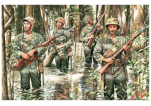 U.s. Marines In Jungle, Wwii Era - 1:35e - Master Box Ltd.