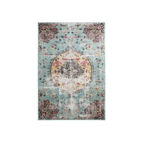 VINTAGE Tapis intérieur et extérieur - 133 x 190 cm - Jaune et Bleu - Polypropylene