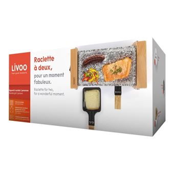 Livoo DOC218 - Raclette/pierre à griller - 350 Watt - bois