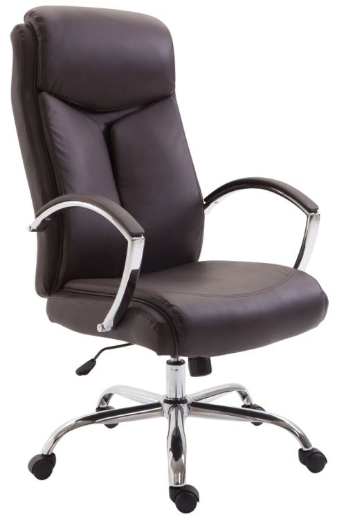 CLP Fauteuil de bureau XL Vaud similicuir , Marron