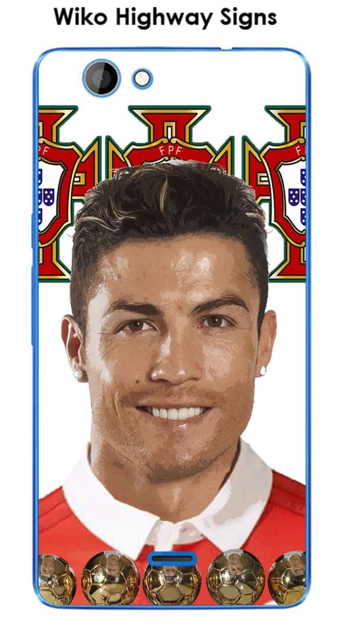 Coque TPU gel souple Wiko Highway Signs design Ronaldo fond Portugal