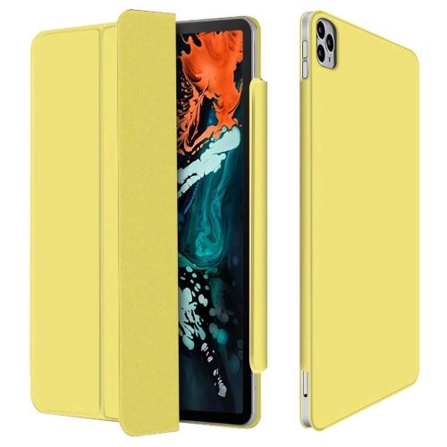 Générique Jaune Etui En Pu Réveil Automatique Et Sommeil Avec Support Tri-Pliure Pour Votre Apple Ipad Pro 12.9 Pouces (2020)