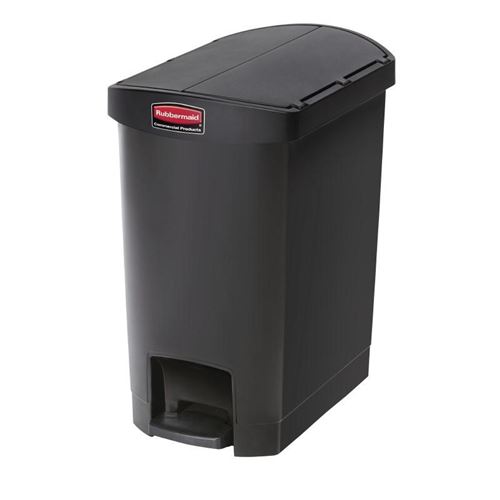 Poubelle à pédale latérale rubbermaid slim jim 30l noire