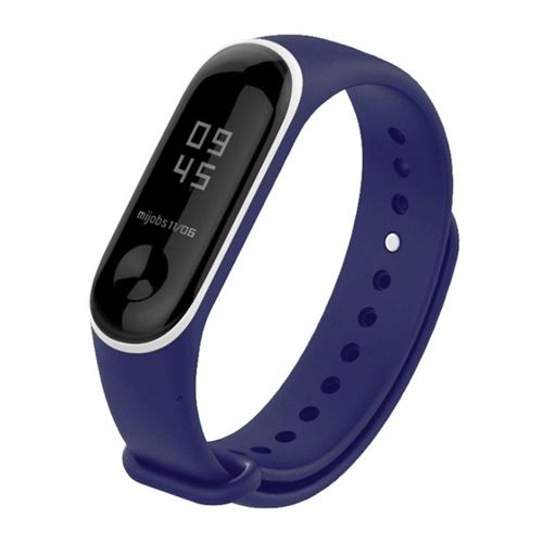 Bracelet en silicone doux deux tons bleu foncé pour votre Xiaomi Mi Band 3