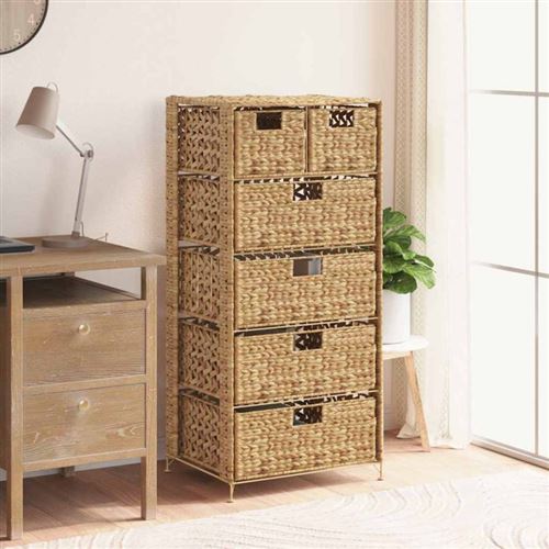 vidaXL Unité de rangement avec 6 paniers 47 x 37 x 100 cm Jacinthe d'eau