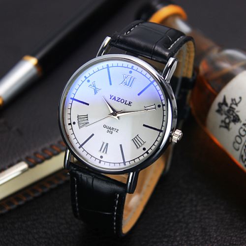 OHP Montre Homme Quartz Noir+Blanc YAZOLE 313