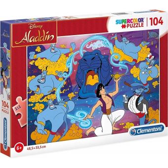 Puzzle 104 Pieces Aladdin Et Le Genie De La Lampe Puzzle Enfant Clementoni Disney Autre Puzzle Achat Prix Fnac