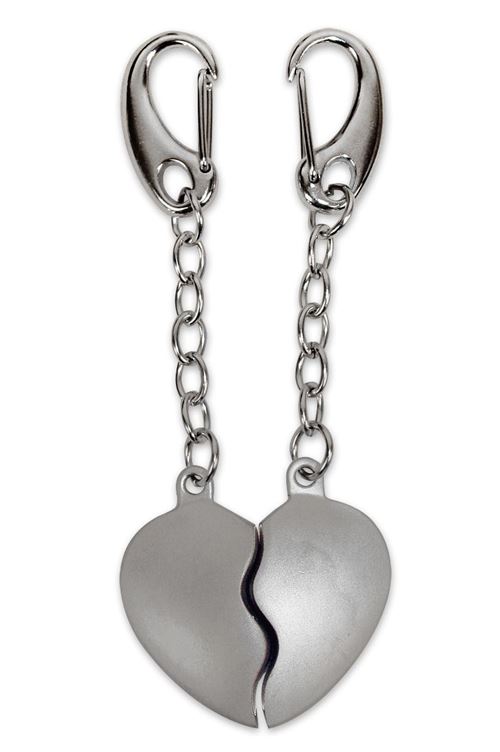 PORTE-CLES COEUR BRISE ensemble de 2 porte-clés en métal, emballage cadeau