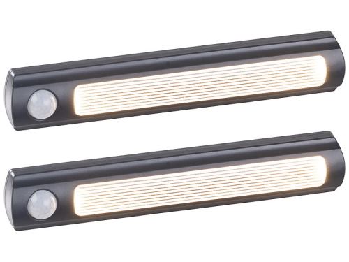 Luminea : 2 lampes de placard sans fil à LED avec détecteur - 25 lm - Noir
