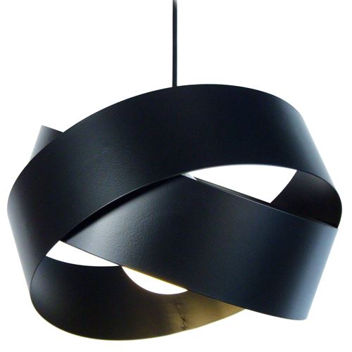 Suspension en métal avec double cercles croisées diamètre 30cm Bow noir noir