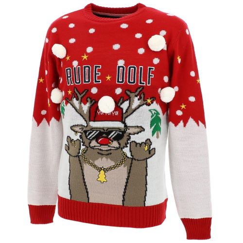 Pull Brave soul Rude doft pull noel Rouge taille : M réf : 56711