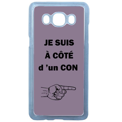Coque Con Sur Fond Violine Compatible Galaxy J7 2016 Transparent
