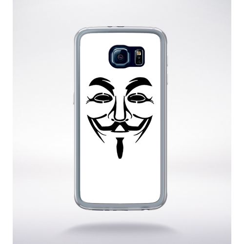 Coque Anonymous Blanc Compatible Samsung Galaxy S6 Transparent