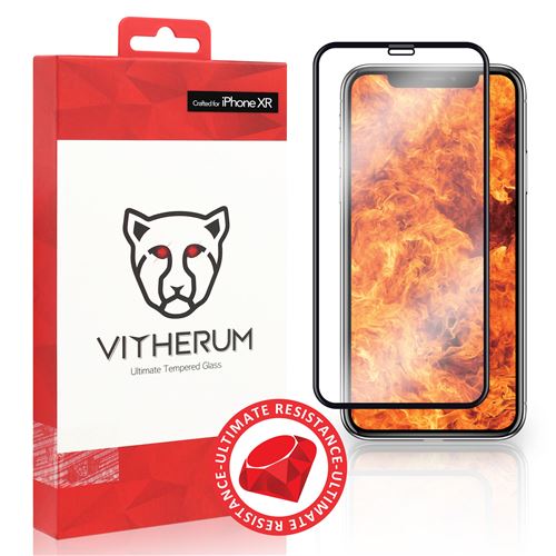VITHERUM Ruby pour iPhone XR Verre trempé le plus résistant au monde,incurvé 3D, résistance ultime à 940mJ & 9H, anti rayures, Garantie à vie