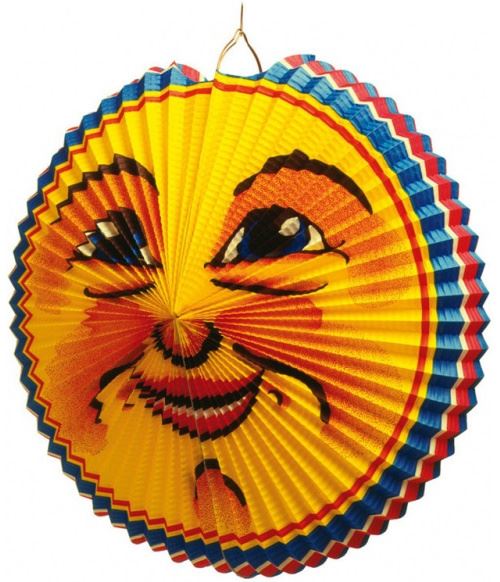 Amscan lune lampion 42 cm papier/acier jaune/bleu